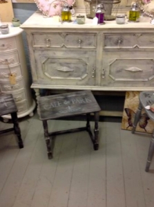 Black Shabby chic. French style side table.